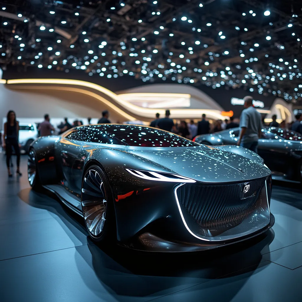 Exhibición de modelos conceptuales en salón del automóvil